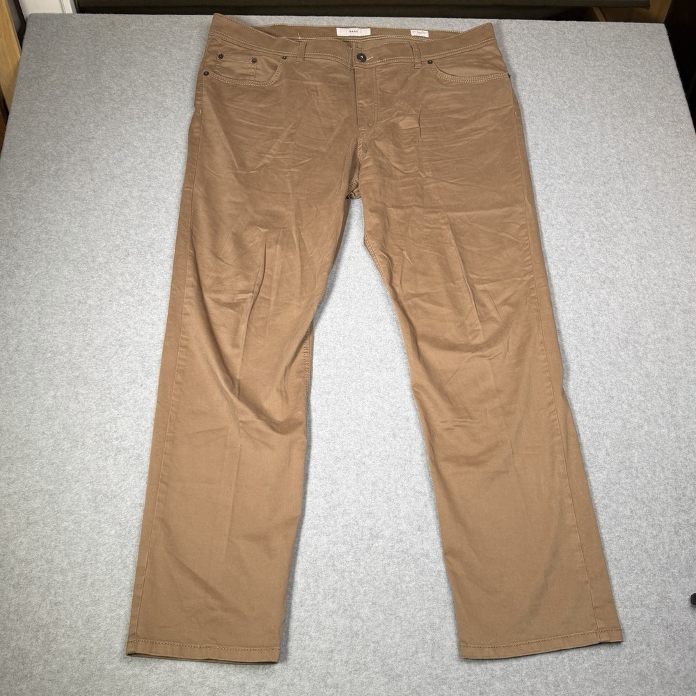 Brax Cooper Fancy Regular Fit Khaki Tan Chinos Casual Pants Men's Size 42x32